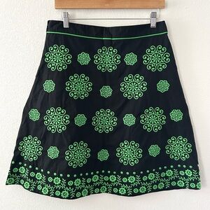 Anthropologie Lithe Embroidered A-Line Skirt Scandi Folk Art Romantic Size 6
